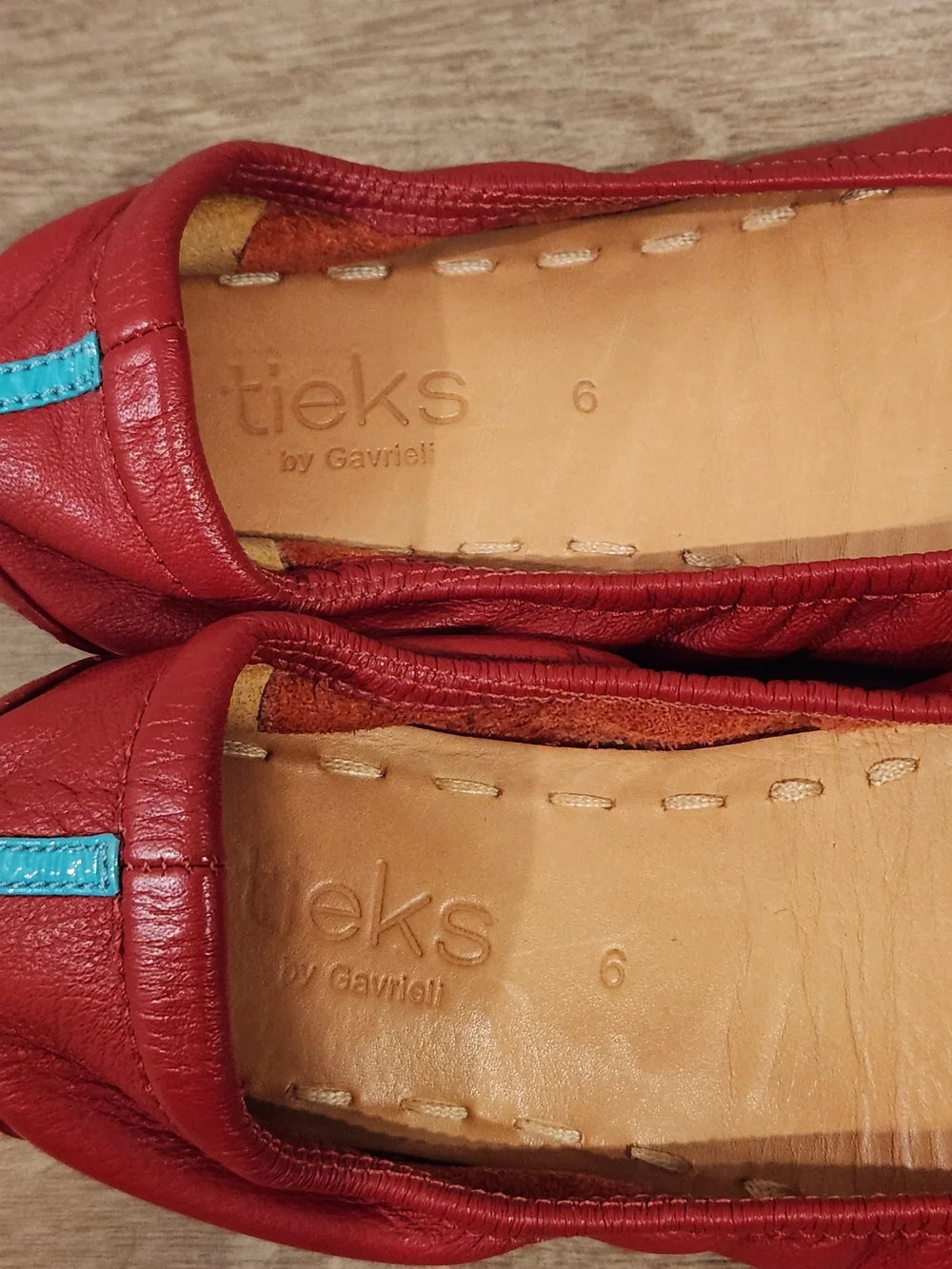 Tieks Cardinal Red Classic Leather Foldable Travel Ballet Flats Women's 6 GUC